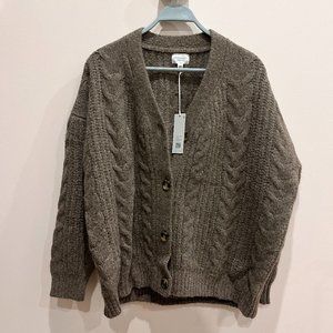 NWT Cozy Earth Women's Cable Knit Cardigan - Ash Brown XS